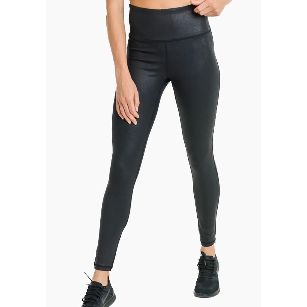 Mono B Foil Highwaist Women's Leggings Size Medium Black